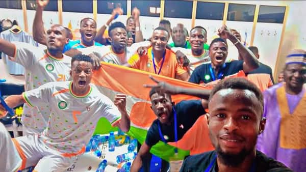 CHAN 2024 / Niger - Togo : Jubilé dans le vestiaire Nigérien au stade du 26 mars, après la qualification